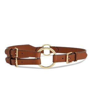 Ralph Lauren Women's Tri-Strap O-Ring Leather Belt